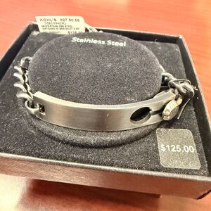 Kohl's Men's Stainless Steel ID Bracelet in Gunmetal